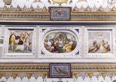 Caprarola (Viterbo) - 26 Temmuz 2019: Villa Farnese (Villa Caprarola), İtalya 'nın Viterbo eyaletinde yer alan Caprarola konağı.
