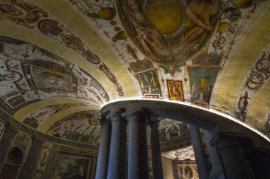 Caprarola (Viterbo) - 26 Temmuz 2019: Villa Farnese (Villa Caprarola), İtalya 'nın Viterbo eyaletinde yer alan Caprarola konağı.