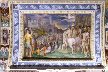 Caprarola (Viterbo) - 26 Temmuz 2019: Villa Farnese (Villa Caprarola), İtalya 'nın Viterbo eyaletinde yer alan Caprarola konağı.