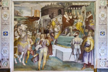 Caprarola (Viterbo) - 26 Temmuz 2019: Villa Farnese (Villa Caprarola), İtalya 'nın Viterbo eyaletinde yer alan Caprarola konağı.