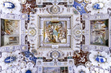 Caprarola (Viterbo) - 26 Temmuz 2019: Villa Farnese (Villa Caprarola), İtalya 'nın Viterbo eyaletinde yer alan Caprarola konağı.