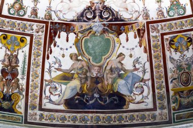 Caprarola (Viterbo) - 26 Temmuz 2019: Villa Farnese (Villa Caprarola), İtalya 'nın Viterbo eyaletinde yer alan Caprarola konağı.