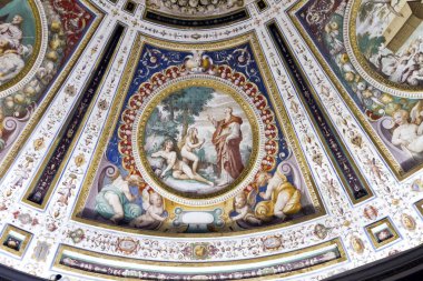 Caprarola (Viterbo) - 26 Temmuz 2019: Villa Farnese (Villa Caprarola), İtalya 'nın Viterbo eyaletinde yer alan Caprarola konağı.