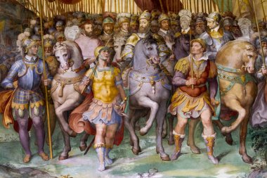 Caprarola (Viterbo) - 26 Temmuz 2019: Villa Farnese (Villa Caprarola), İtalya 'nın Viterbo eyaletinde yer alan Caprarola konağı.