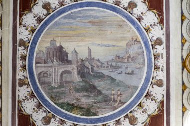 Caprarola (Viterbo) - 26 Temmuz 2019: Villa Farnese (Villa Caprarola), İtalya 'nın Viterbo eyaletinde yer alan Caprarola konağı.