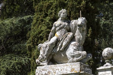 Caprarola (Viterbo) - 26 Temmuz 2019: Villa Farnese (Villa Caprarola), İtalya 'nın Viterbo eyaletinde yer alan Caprarola konağı.