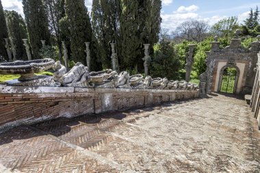 Caprarola (Viterbo) - 26 Temmuz 2019: Villa Farnese (Villa Caprarola), İtalya 'nın Viterbo eyaletinde yer alan Caprarola konağı.