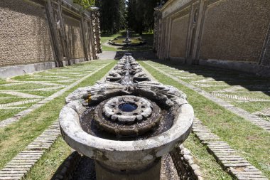 Caprarola (Viterbo) - 26 Temmuz 2019: Villa Farnese (Villa Caprarola), İtalya 'nın Viterbo eyaletinde yer alan Caprarola konağı.