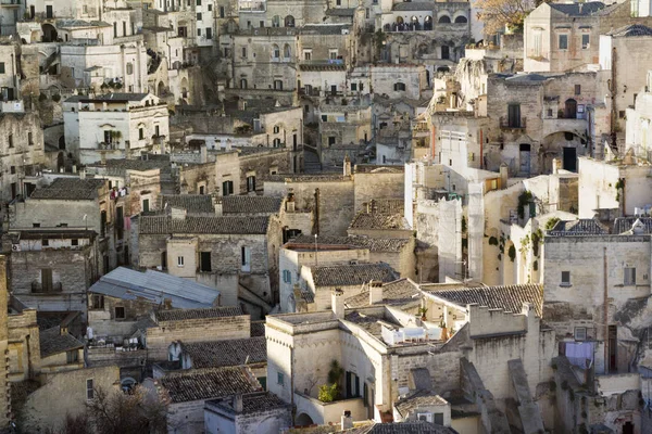 Pohled Staré Město Matera Jižní Itálie — Stock fotografie
