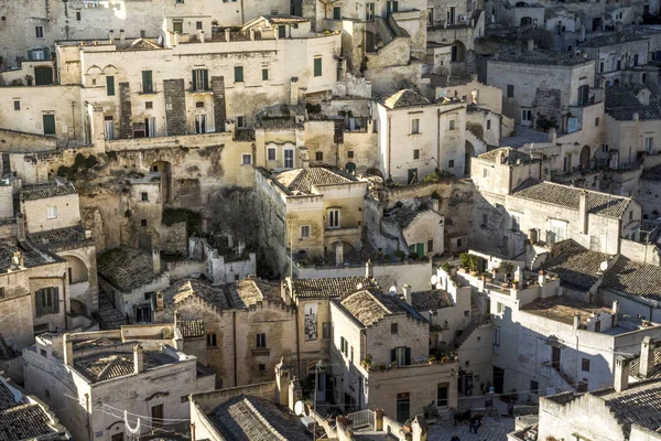 Pohled Staré Město Matera Jižní Itálie — Stock fotografie