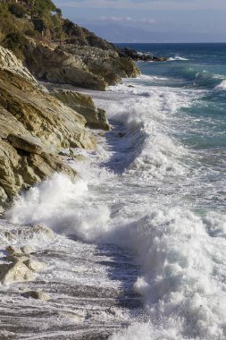 İtalya 'nın Varazze Denizi kıyısında