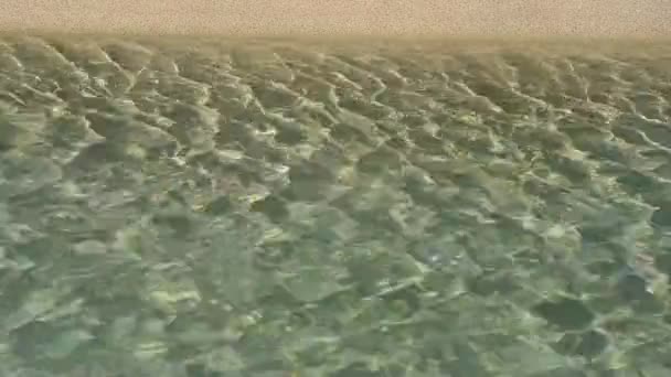湖の澄んだ水で 海岸に砂の底 瞑想とリラクゼーションの概念 壁紙として使う — ストック動画