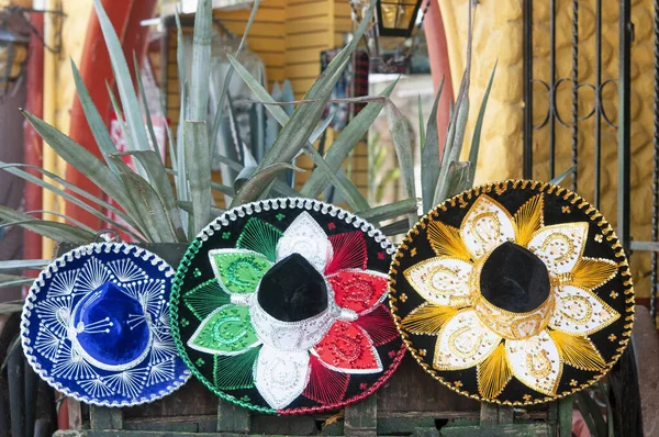 Sombreros Mexicanos Primer Plano Sombrero Mexicano Objeto Gran Demanda Por —  Fotos de Stock