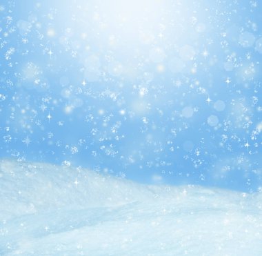 Güzel kış arka plan. Bokeh ile manzara.