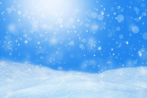Beautiful winter background. Landscape with bokeh.
