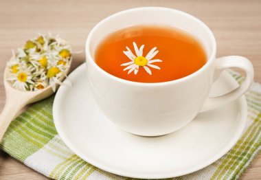 Çay papatya çiçeklerden yapılmış