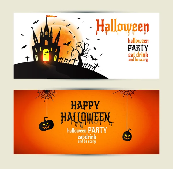 Halloween banners set — Stock vektor