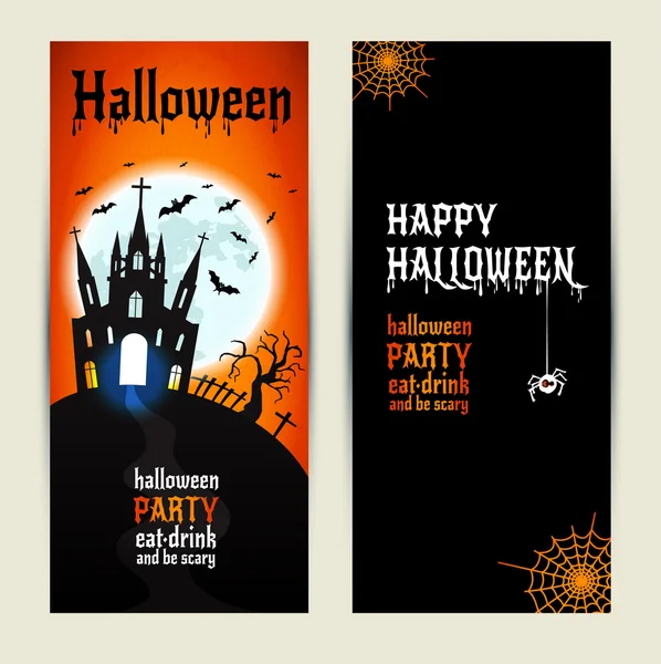 Jogo de banners de Halloween — Vetor de Stock