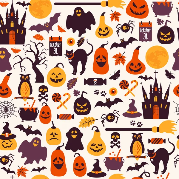 Patrón sin costuras de Halloween — Archivo Imágenes Vectoriales