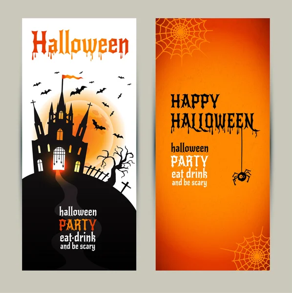 Jogo de banners de Halloween — Vetor de Stock