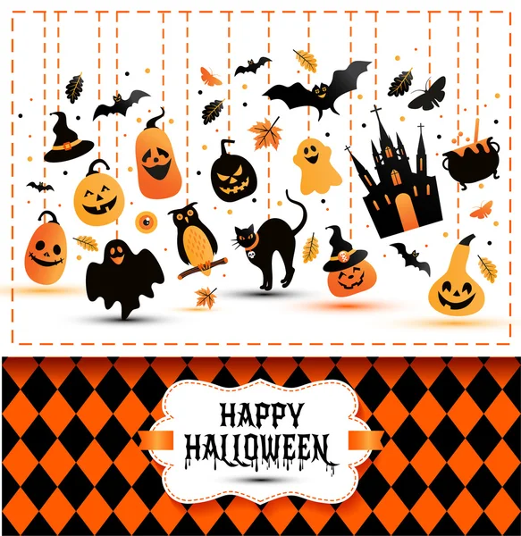 Banner de felicitación de Halloween — Vector de stock