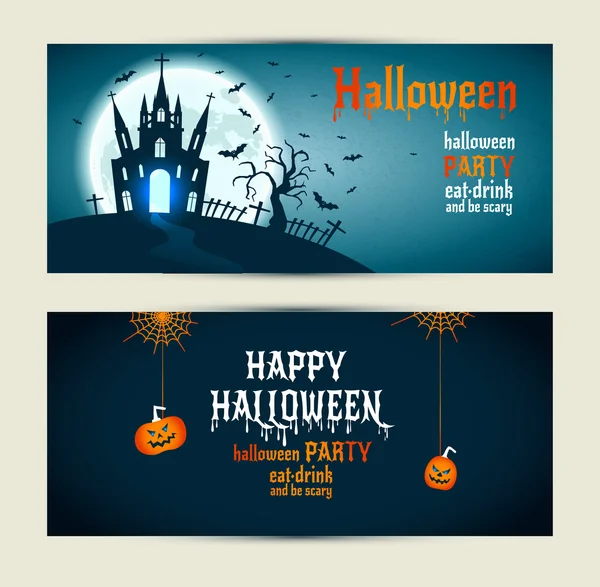Set de banners de Halloween — Vector de stock