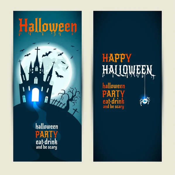 Jogo de banners de Halloween —  Vetores de Stock