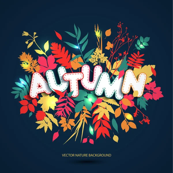 Tarjeta de felicitación de otoño — Vector de stock