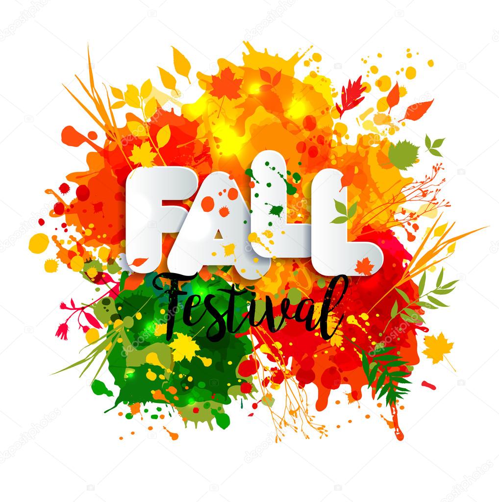 Text fall festival in paper style
