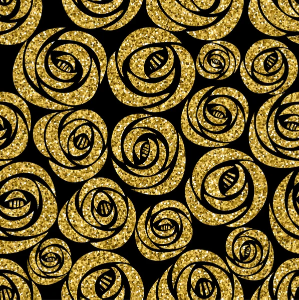 Rosas doradas patrón sin costura . — Archivo Imágenes Vectoriales