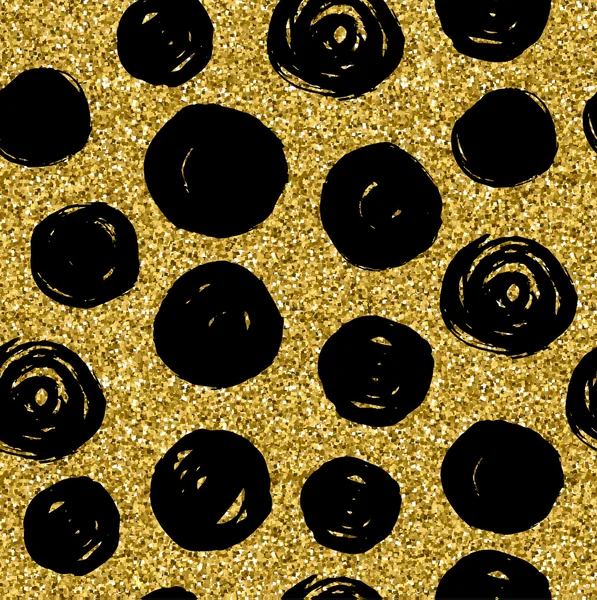 Circles seamless pattern in gold style — Stock Vector