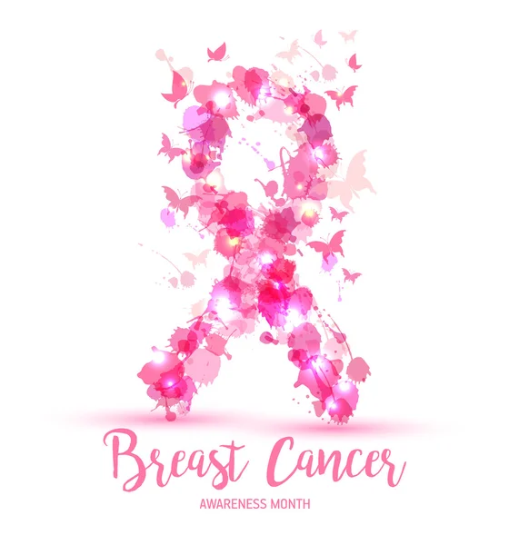 Ilustración del concepto de conciencia sobre el cáncer de mama — Vector de stock