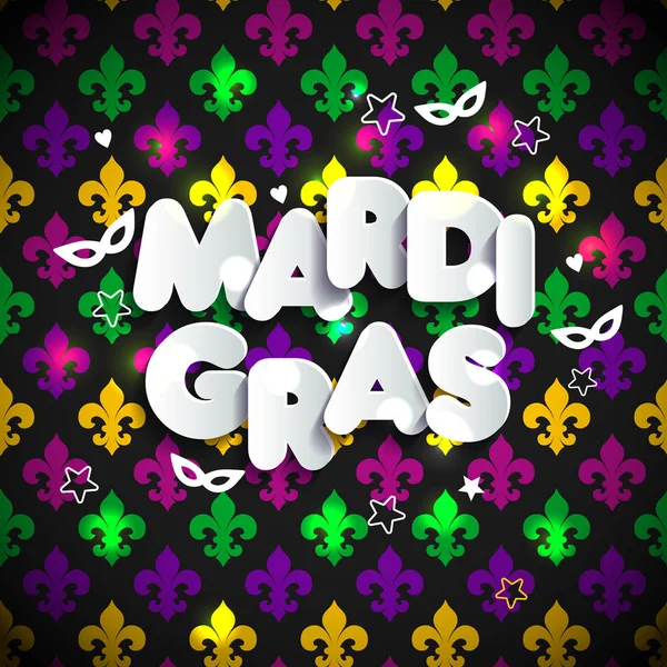 Mardi Gras dekorasyon. seamless modeli — Stok Vektör