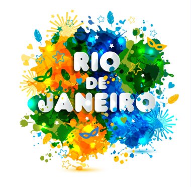 Sulu Boya lekeleri, Brezilya karnaval renkleri üzerinde Brezilya tatil Rio de Janeiro örnek.