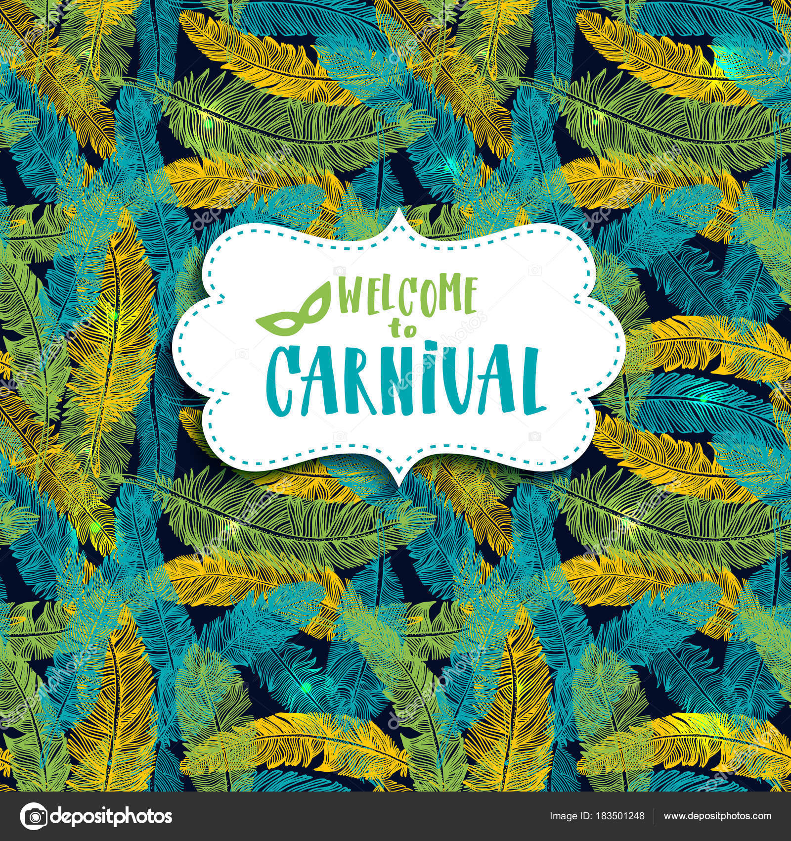 Carnival background. Seamless patern with hand drawn elements. Stock