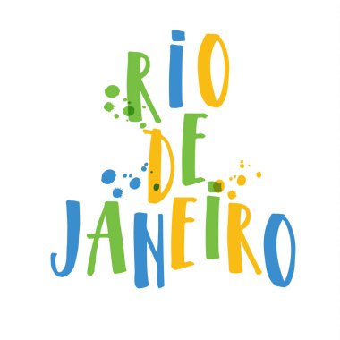 Rio de Janeiro Brezilya tatil Brezilya bayrağı, Brezilya karnaval renk örnek. Yaz. El yazı çekilmiş.