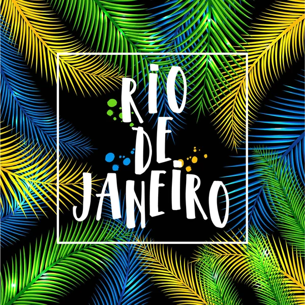 Illustration Rio Janeiro Brazil Vacation Colors Brazilian Flag Brazil Carnival — Stock Vector