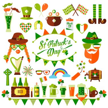 St Patricks günü yeşil ve turuncu dizi