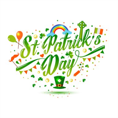 St Patricks günü yeşil ve turuncu dizi