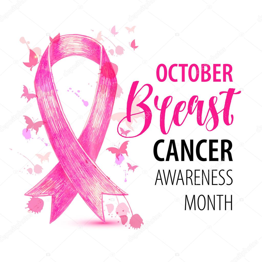 Breast cancer banner. october awareness month.