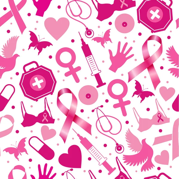 Pola mulus kanker payudara untuk bulan Oktober kesadaran . - Stok Vektor