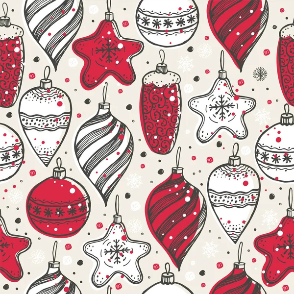 Weihnachten nahtloses Muster mit weihnachtlichen Symbolen — Stockvektor