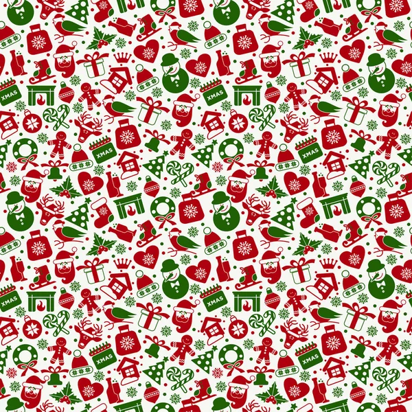 Christmas seamless pattern of icons. — Stock Vector