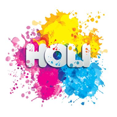 Holi Bahar Şenliği renk tasarım öğesi vektör ve bayram işaret