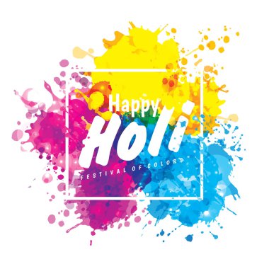 Holi Bahar Şenliği renk tasarım öğesi vektör ve bayram işaret
