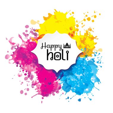 Holi Bahar Şenliği renk vektör tasarım öğesi ve işareti