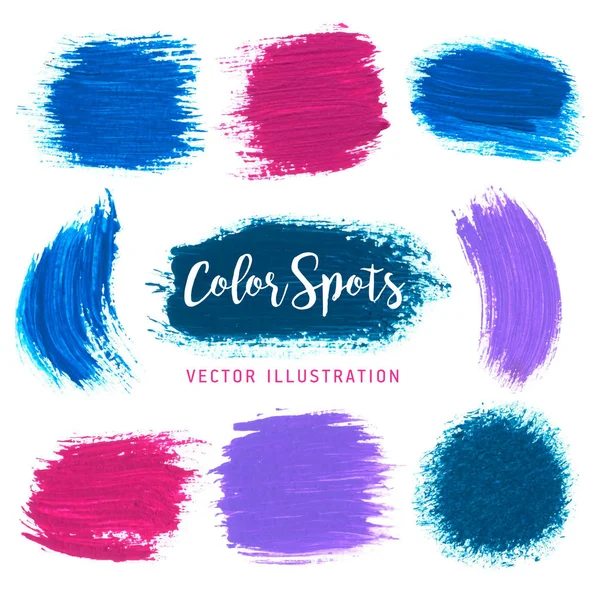Texturer av färg färg fläckar. Vektorillustration. Verktyg konst. — Stock vektor