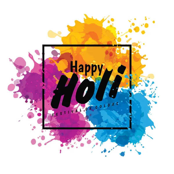 Holi festival de primavera de cores elemento de design vetorial e sinal holi — Vetor de Stock