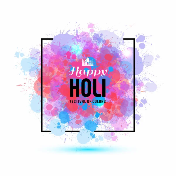 Holi festival de primavera de cores elemento de design vetorial e sinal holi — Vetor de Stock