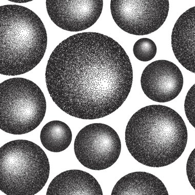 Geomertic abstract seamless pattern with black and white colors. Circles forms. clipart